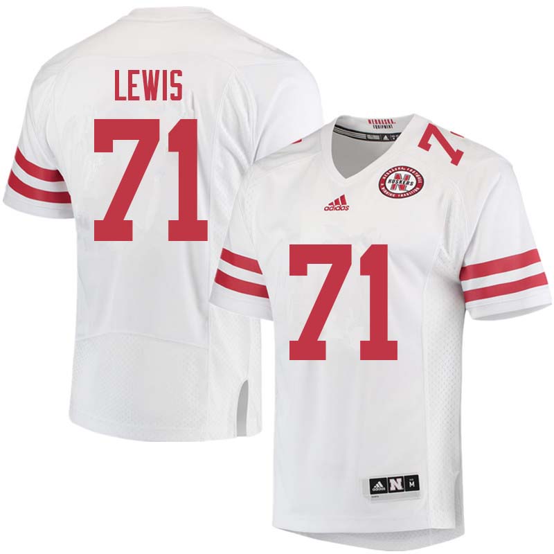 Men #71 Alex Lewis Nebraska Cornhuskers College Football Jerseys Sale-White